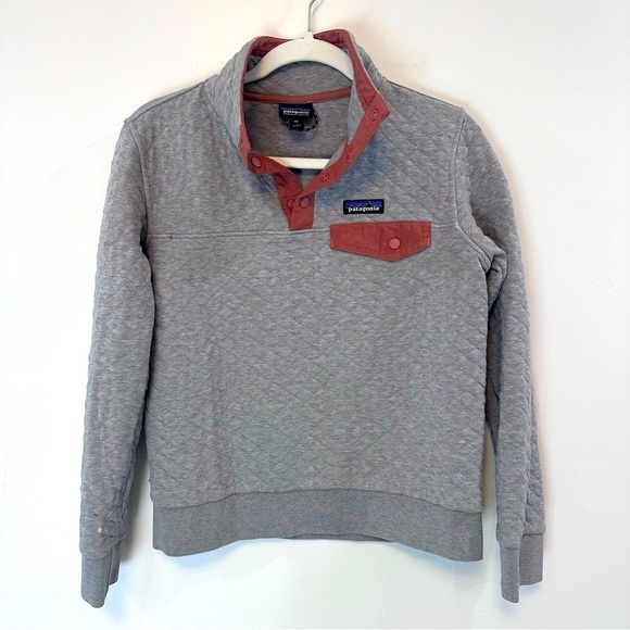 PATAGONIA Organic Cotton Quilt Snap-T® Pullover grey  coral xs - Picture 2 of 8